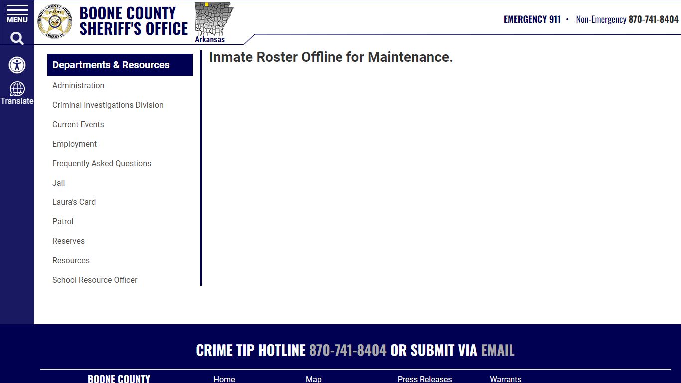 Current Inmates Booking Date Descending - Boone County Sheriff AR